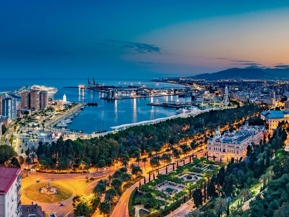 Málaga city and harbour